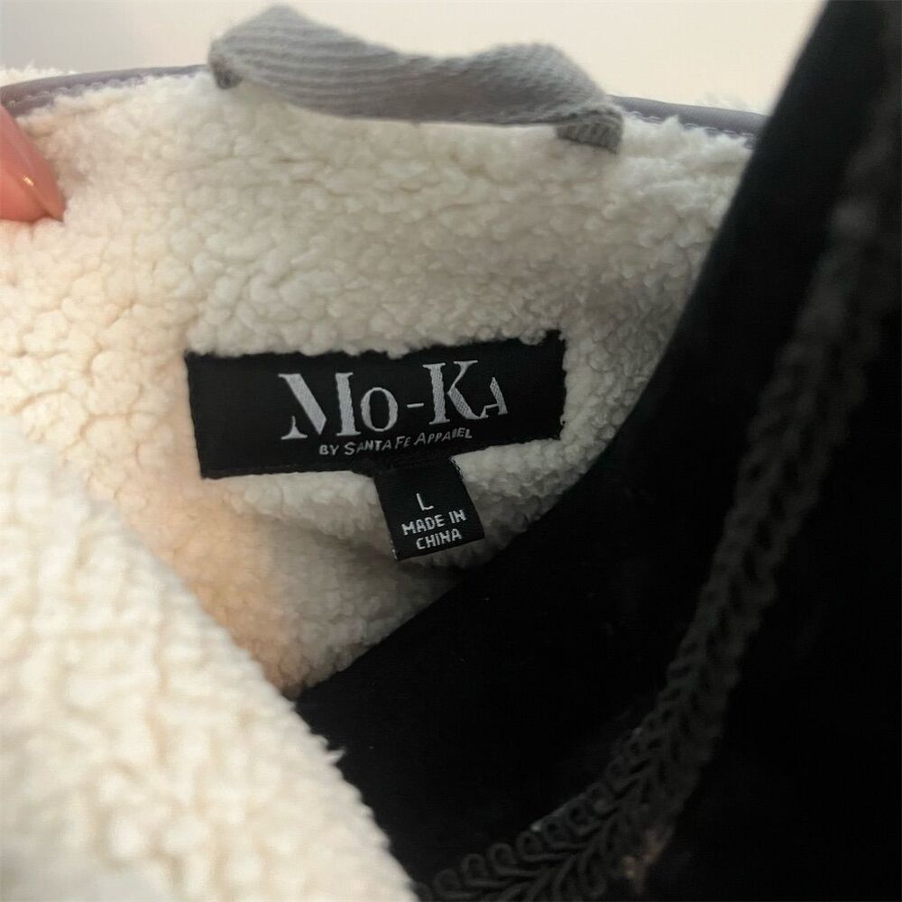 NWT Mo-Ka Women's Gray Sherpa Lined Hooded Overcoat Size L Winter Coat - Picture 10 of 10